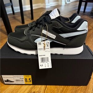 Reebok Black and Light Blue Athletic Shoes